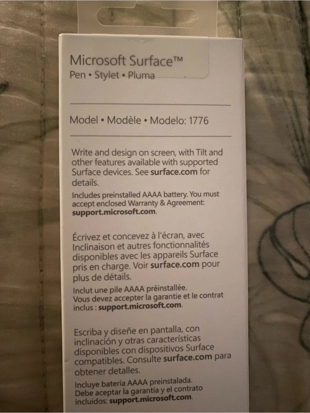 Microsoft Surface Pro Laptop Tablet Stylus pen model 1776